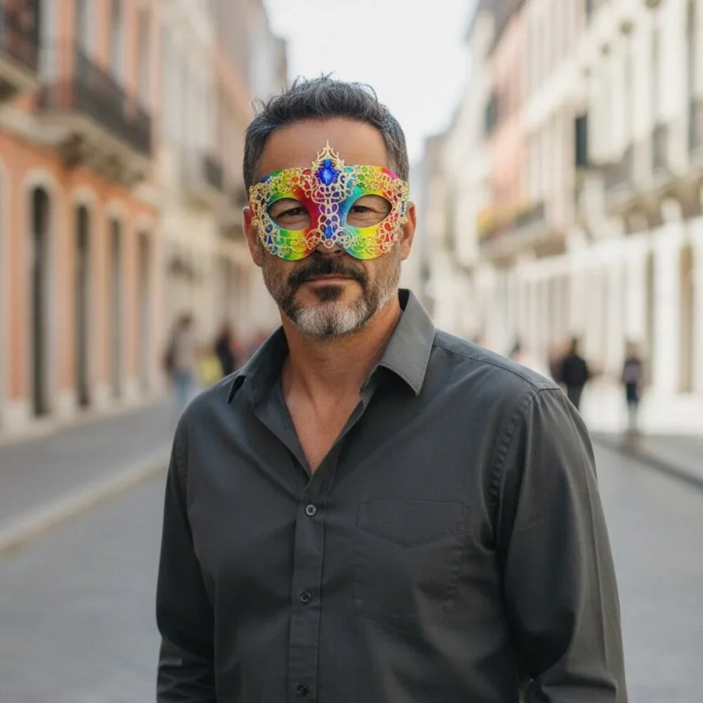 Rainbow masquerade mask, cosplay mask, Halloween mask, Venetian mask, Prom mask
